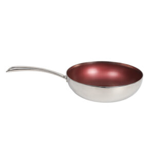 28cm Honey Comb Tri-ply Stainless Steel Wok Red