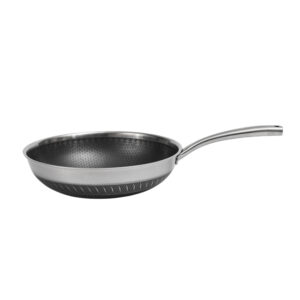 30cm Honey Comb Tri-ply Stainless Steel Wok Double Side Etched