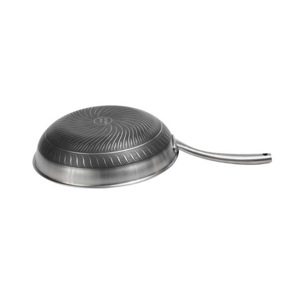 30cm Honey Comb Tri-ply Stainless Steel Wok Double Side Etched - Image 3