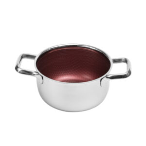 20cm Honey Comb Tri-ply Stainless Steel Soup Pot Red